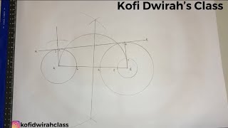 How to construct a common external tangent to two unequal circles.