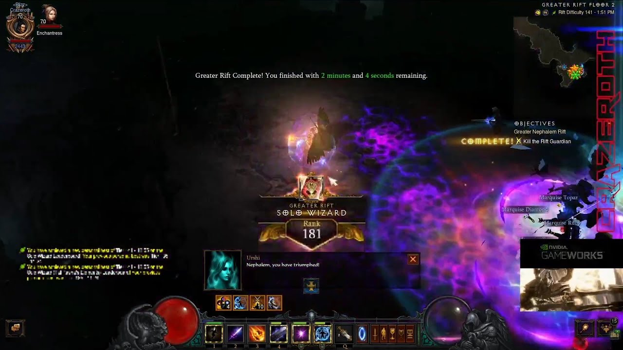 Diablo III: Reaper of Souls Season 27 - Wizard - Solo Greater Rift 141 