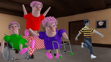 GRUMPY GRAN Run! (SCARY OBBY) EASY Mode First Place Roblox Full Walkthrough