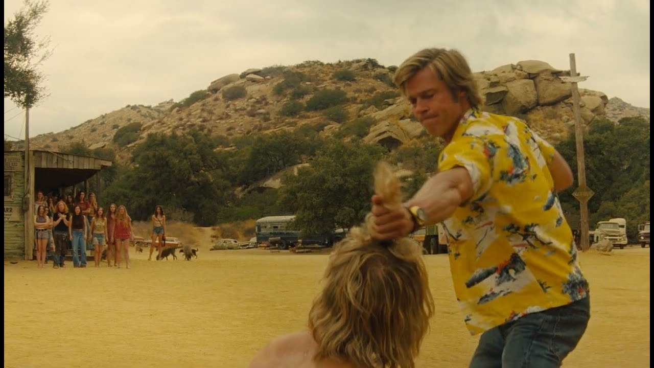 Cliff Booth punched a Hippie at Spahn Ranch Scene 1080p    Once Upon A Time In Hollywood 2019