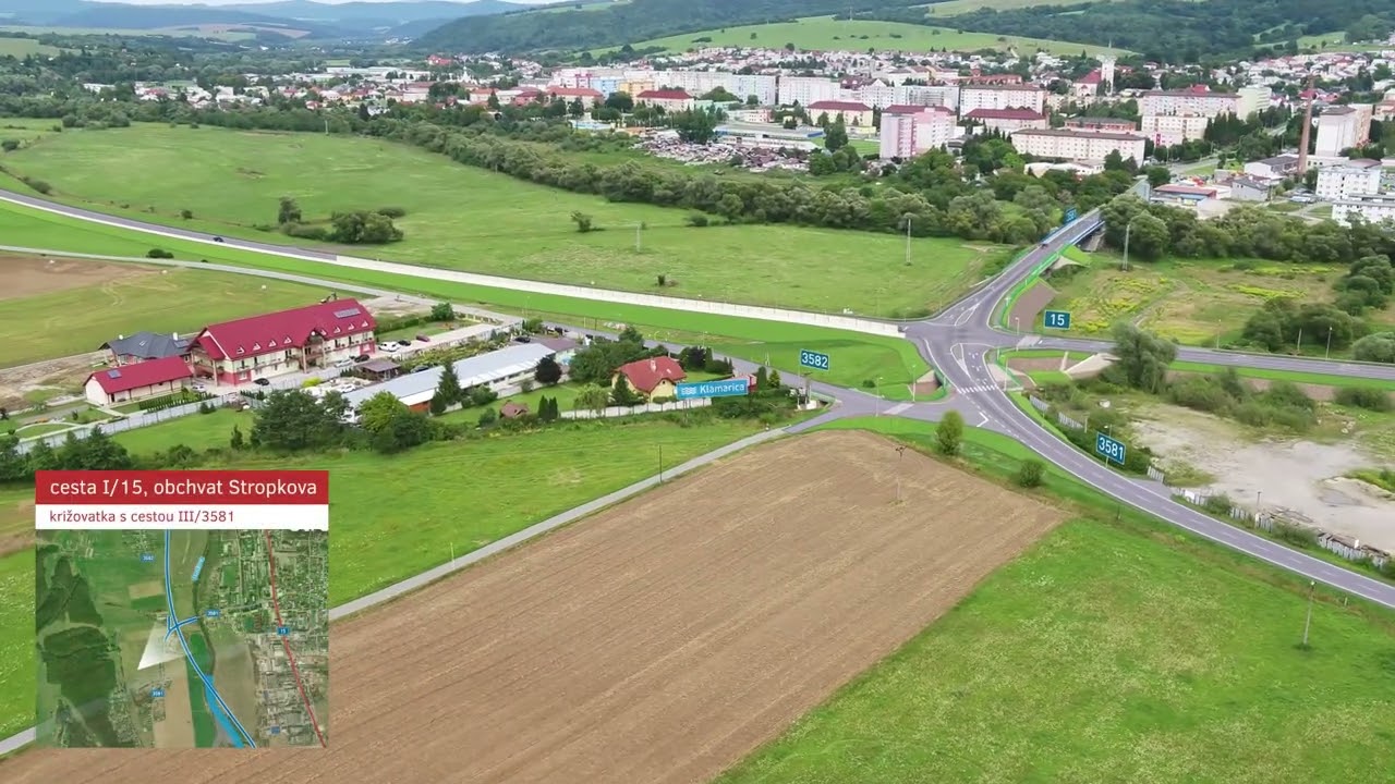 Cesta 1/15 - obchvat Stropkova, aktualizácia vizualizácie stavby 12/2021