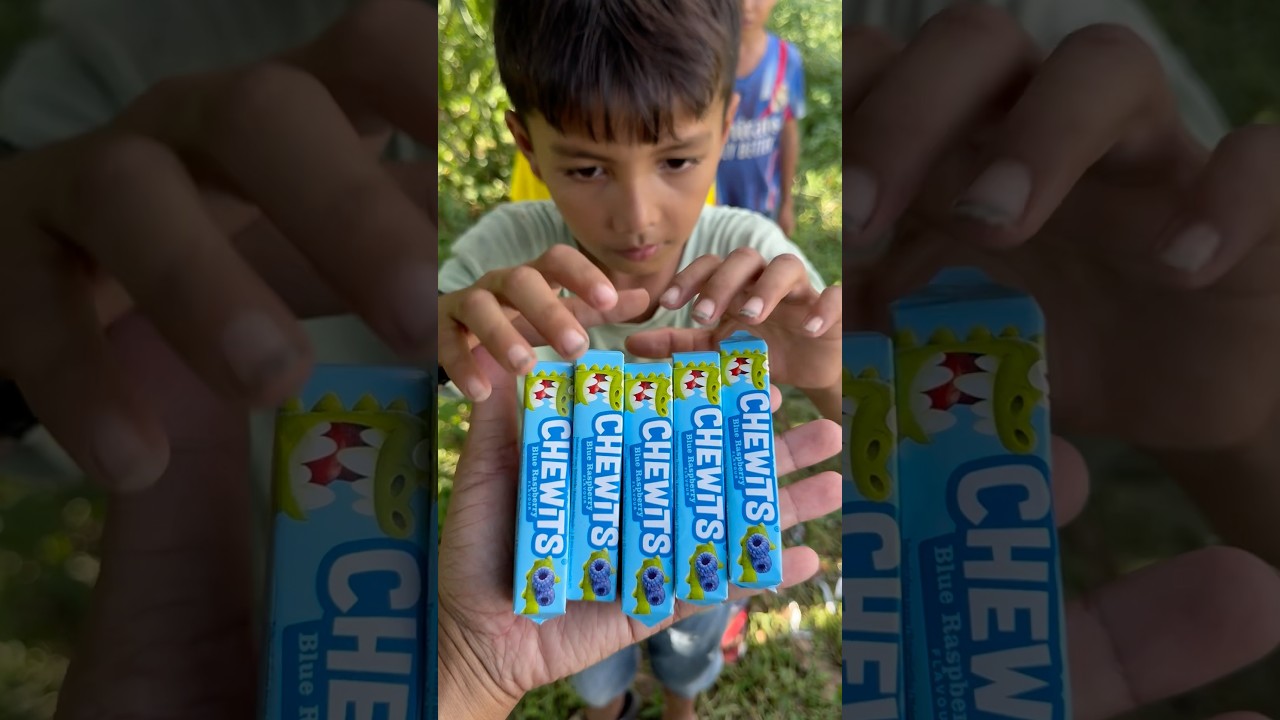 Yummy Bites CHEWITS Blueberry 🫐 Flavour Gummy Candy eating by 
