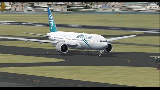 Auckland Intl (NZAA) to London Heathrow Intl (EGLL) FSX PMDG Air New Zealand B777-200 Cockpit View