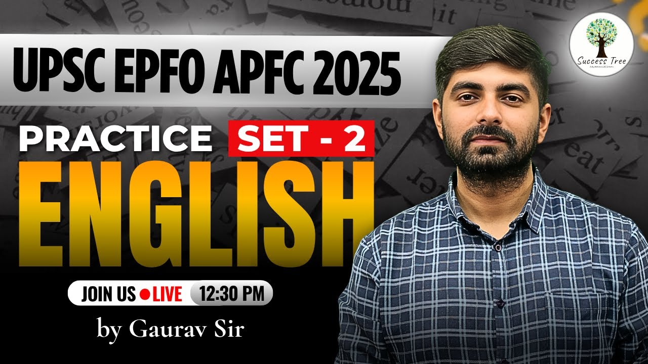UPSC EPFO APFC 2025 | English | Practice Set - 2 | FREE YouTube Series ...