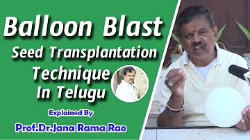 Balloon Blast Seed Transplantation Technique In Telugu  By Prof.Dr.Jana Rama Rao Garu | JR TV