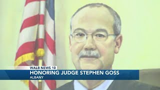 The late Judge Stephen Goss is honored with a courthouse portrait