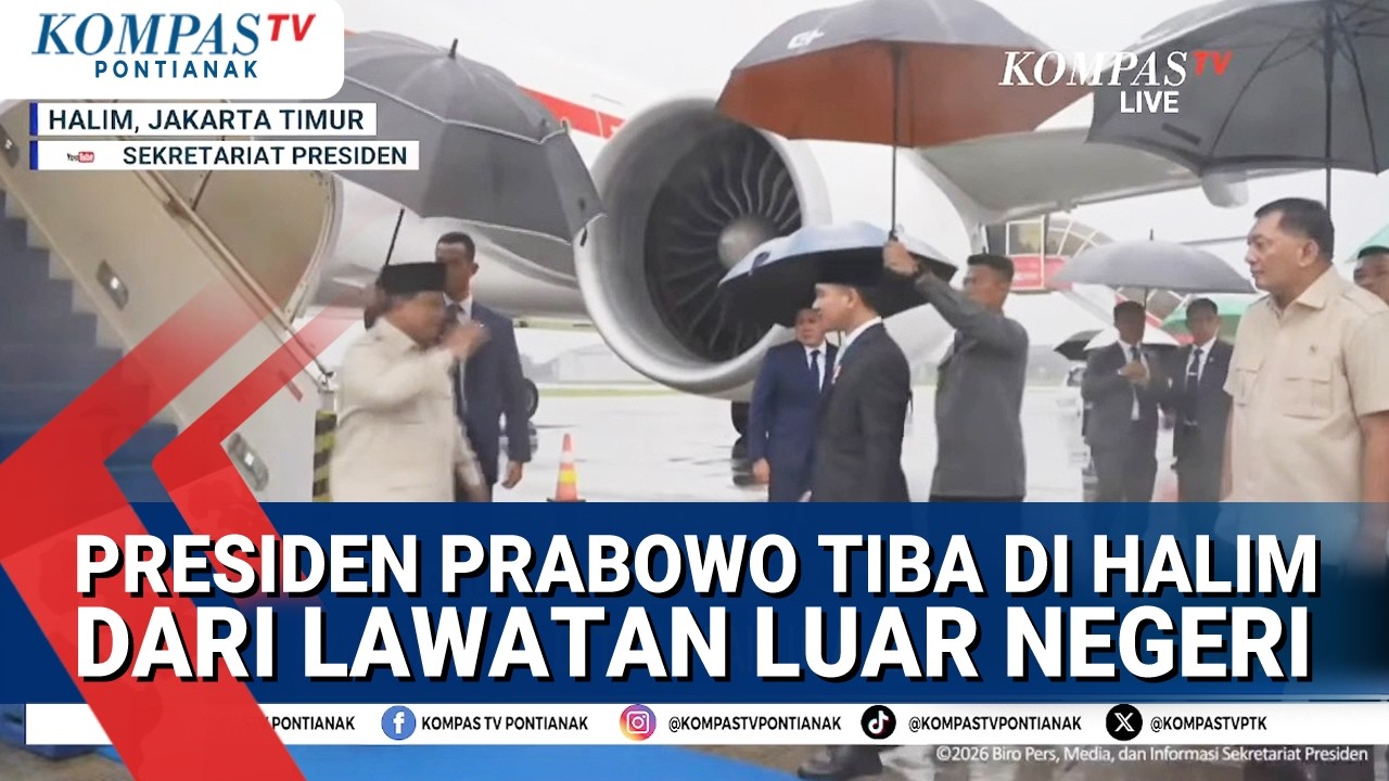 Presiden Prabowo Tiba di Tanah Air Usai Lawatan Dari Luar Negeri Disambut Wapres Gibran