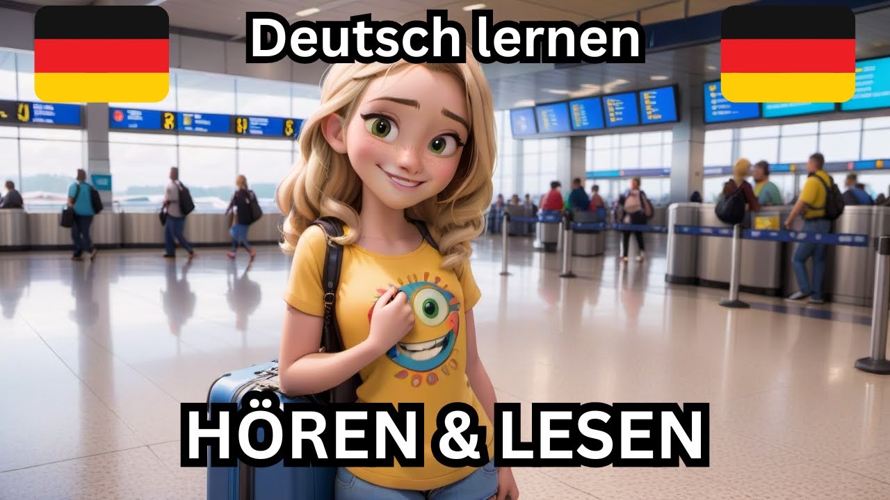 Deutsch lernen mit Geschichten | Deutsch A1 - A2 | Der Flug | Learn ...