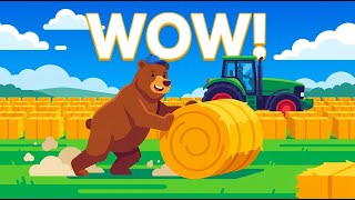 Baler in Action with Farm Bear 🌾 | Funny Farm Episode