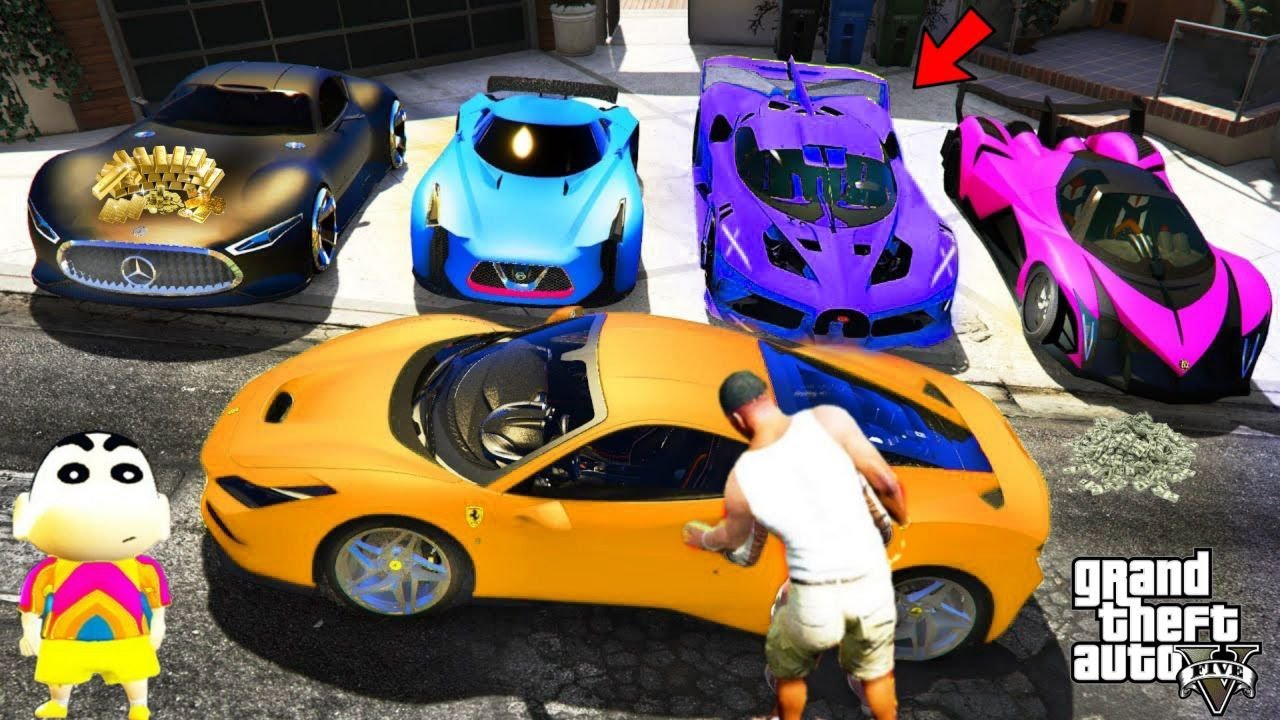Franklin Collecting SECRET ELEMENTAL CARS in GTA 5 | SHINCHAN and CHOP