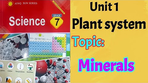 AFAQ sun series  Science Class 7 Unit 1 | Plant system | Minerals | class 7 science