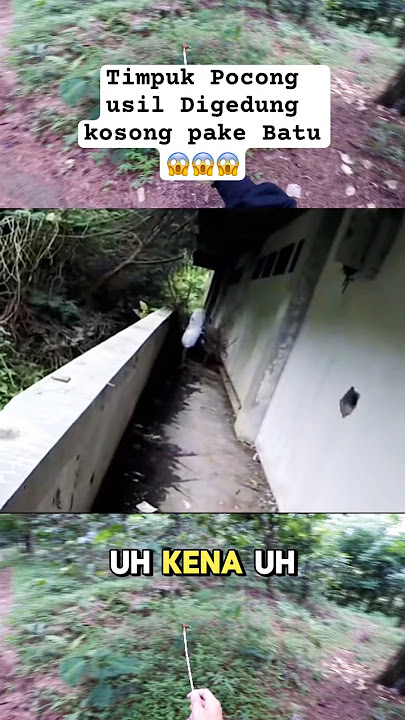 Timpuk Pocong usil Digedung kosong pake Batu 😱 #viralvideo #horror #shorts #pocong #fyp #reels