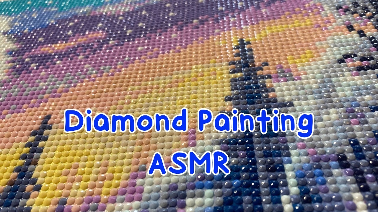 Relaxing ASMR Diamond Painting // No Talking // 1333 Diamonds // Winter Cabin at Sunset Part 2
