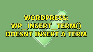 Celebrity Wordpress: wp_insert_term() doesnt insert a term Net Worth