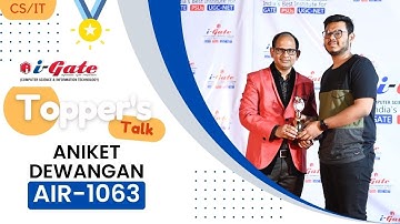 Aniket Dewangan | AIR 1063 | CS | GATE CS 2023 | SSTC Bhilai | Toppers Talk with Siddharth Sir