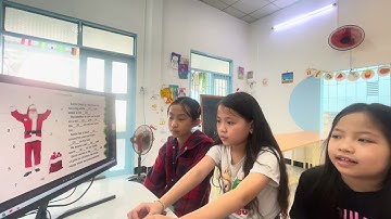 Tiếng Anh Giao Tiếp Phan Thiết: Anna, Nila and Lisa practice talking about Describing Santa Clause