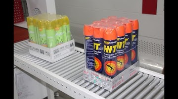 Aerosol cans with tray high speed shrink wrapping package machine