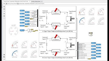 Cascade Vapor Compression | Refrigeration Cycle | Matlab | Simulink Model
