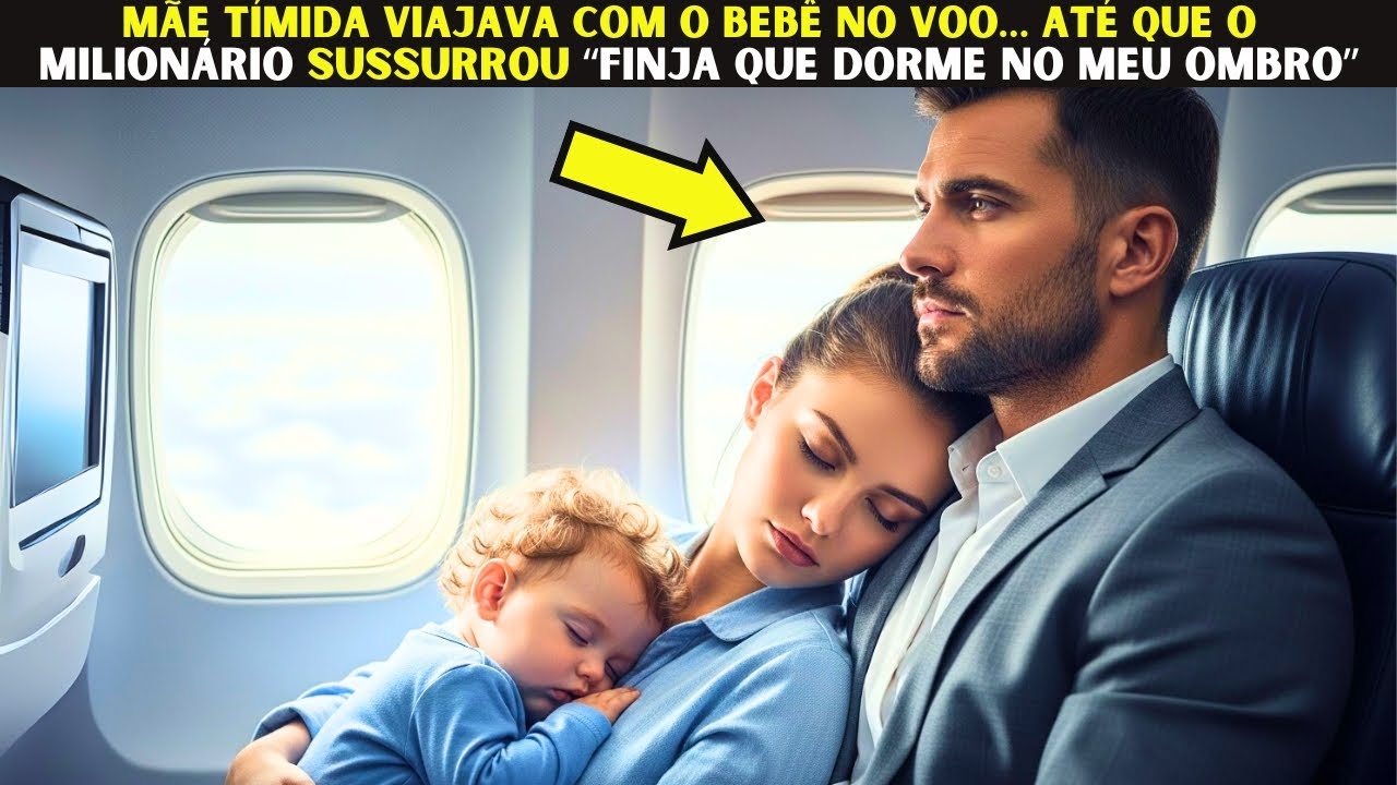 Mãe tímida viajava com o bebê no voo… até que o Milionário sussurrou “Finja que dorme no meu ombro”