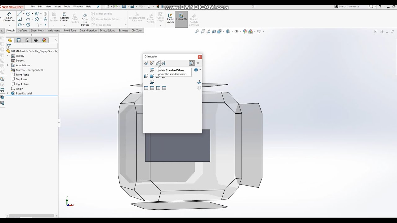 Solidworks | How to make Front view as default or normal to the screen ...