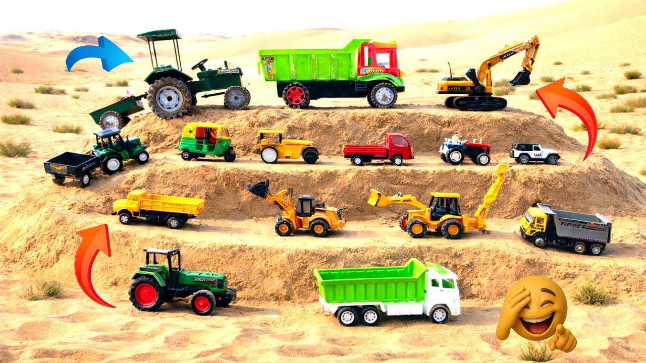 JCB 5CX 3CX Tata Tipper Truck Tempu Thar 3 Tractor all Toys Parking Video | JCB Kids Cartoon ?
