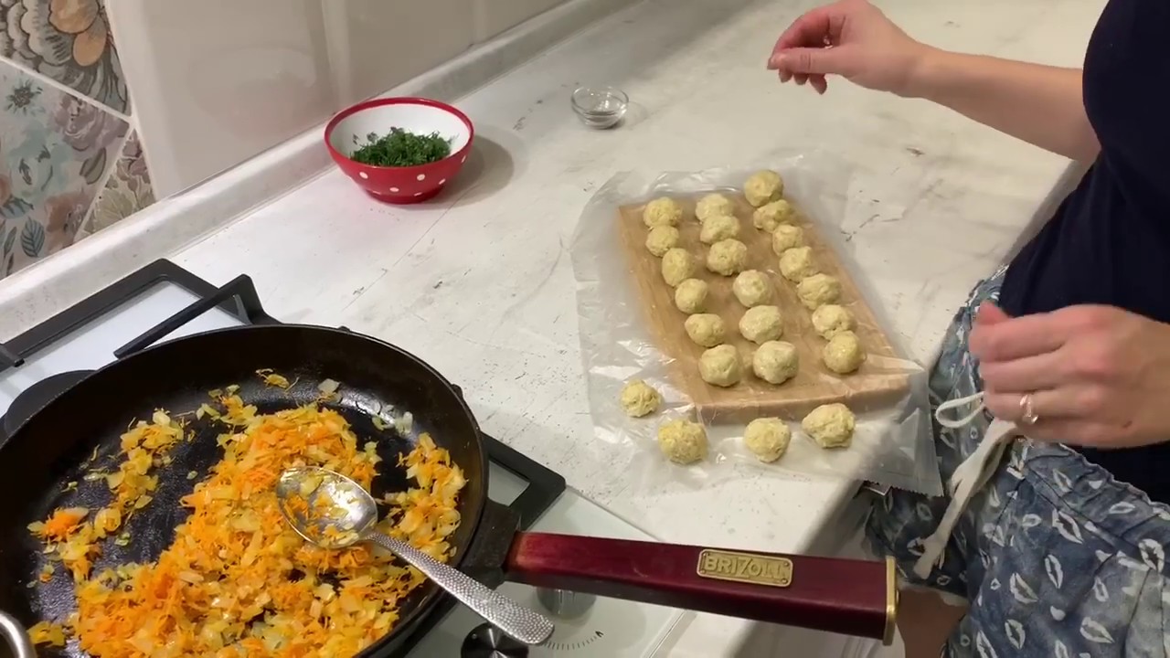 Быстрый суп с сырными шариками 
