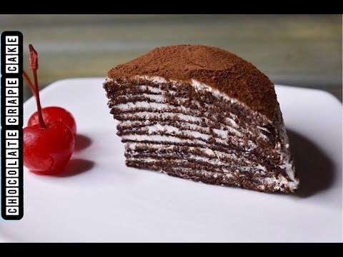 Eggless Chocolate Crepe Cake ||Chocolate Crepe Cake|| How to make chocolate crepe cake