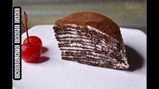 Eggless Chocolate Crepe Cake ||Chocolate Crepe Cake|| How to make chocolate crepe cake