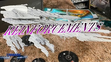 Dropfleet Commander UCM Dreadnought, Battlecruiser, and Monitors!  Unboxing and Assembly!