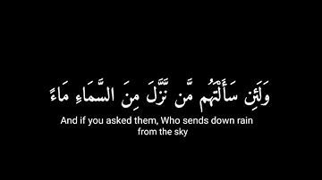 [ولئن سألتهم من نزل من السماء ماء ] كرومات قران شاشة سوداء - القارئ اسلام صبحي سورة العنكبوت