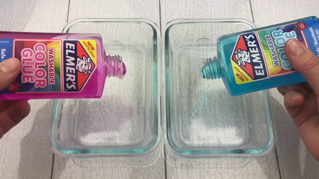 ASMR - PINK vs BLUE - CLEAR COLOR GLUE for SLIME