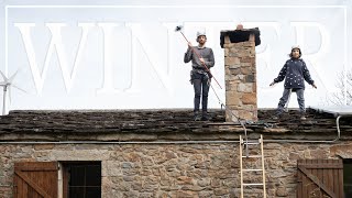 Preparing for winter in an off-grid cabin in the mountains of Spain