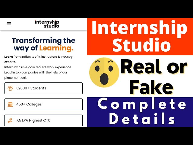 Internship Studio is Real or Fake | Internship Studio Review | Internship Studio Cit 2023 | Reality class=