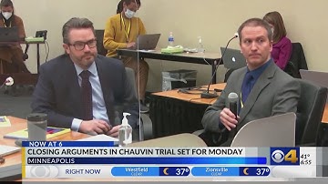 Chauvin trial closing arguments set for Monday