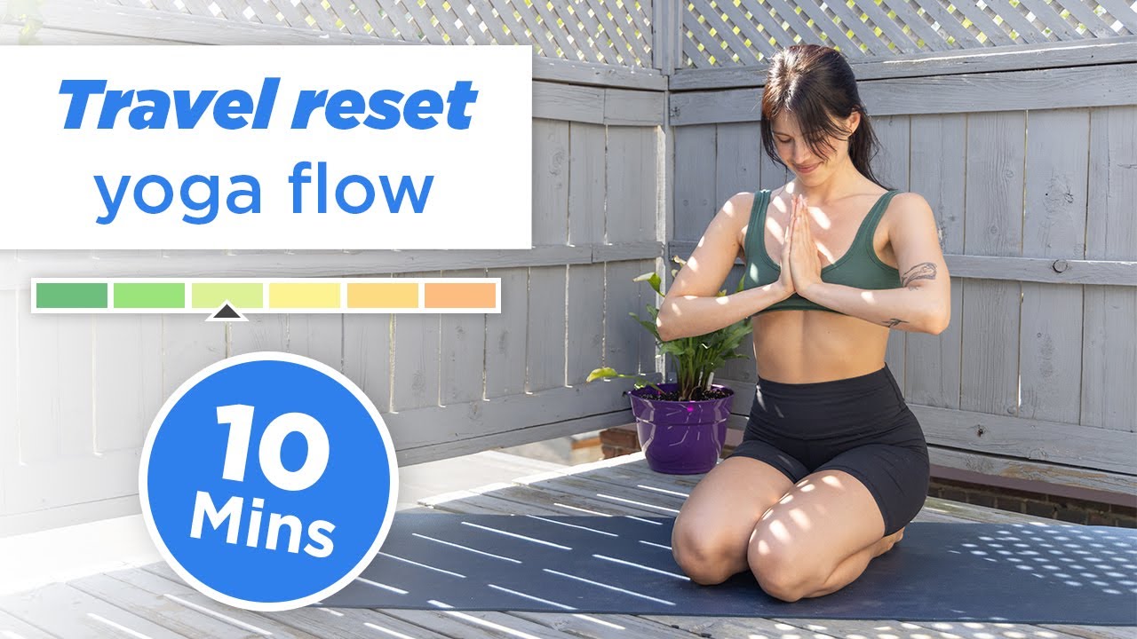 10 Minute Yoga Flow to RESET After TRAVEL | Yoga with Leah MK