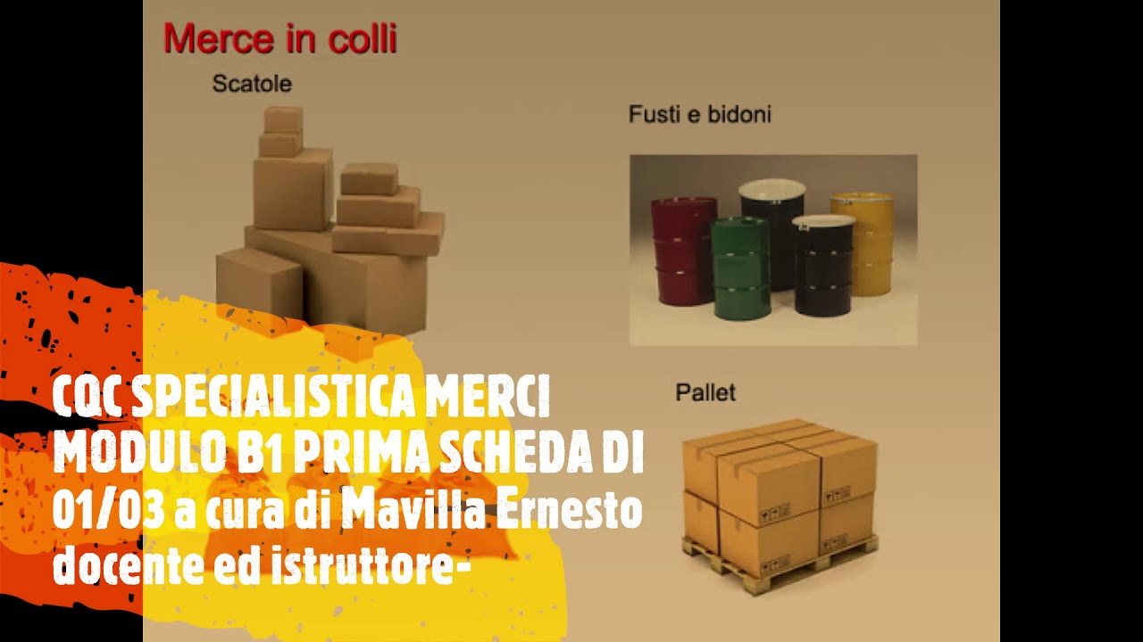 CQC SPECIALISTICA MERCI MODULO B1 PRIMA SCHEDA 01/03