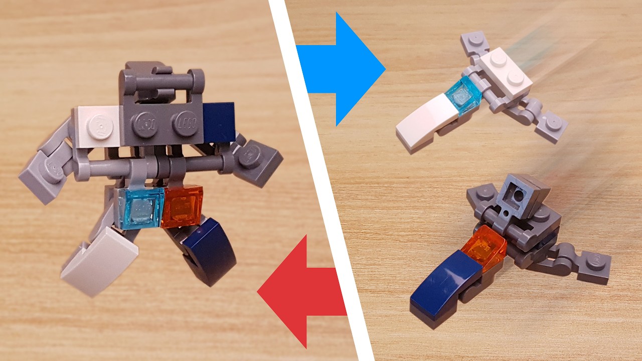 Mini LEGO brick fighter jet transformer robot - Super Twin Jet 