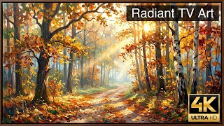 Radiant Autumn Forest Path in Golden Light | 3 Hours 4K Frame TV Art