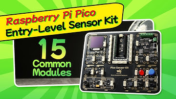 Waveshare Pi Pico Entry-Level Sensor Kit, Include Pico Expansion Board And 15 Modules, All-In-One