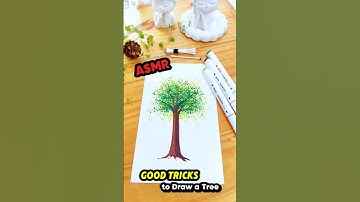 ASMR ✨ Good tricks to draw a tree 🌳 #shorts #youtubeshorts #ytshorts #asmr #art #drawing #easy #fyp