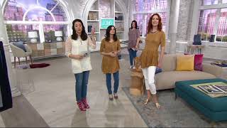 LOGO by Lori Goldstein Printed Top w/ Asymmetric Hem on QVC