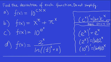 Calculus - Derivatives of General Exponential Functions