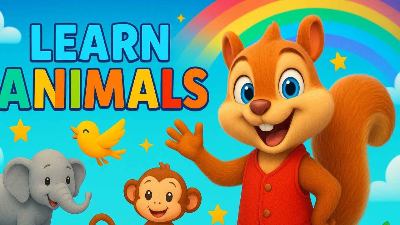 Learn Animals with Sammy the Squirrel | Fun Animal Names for Kids
