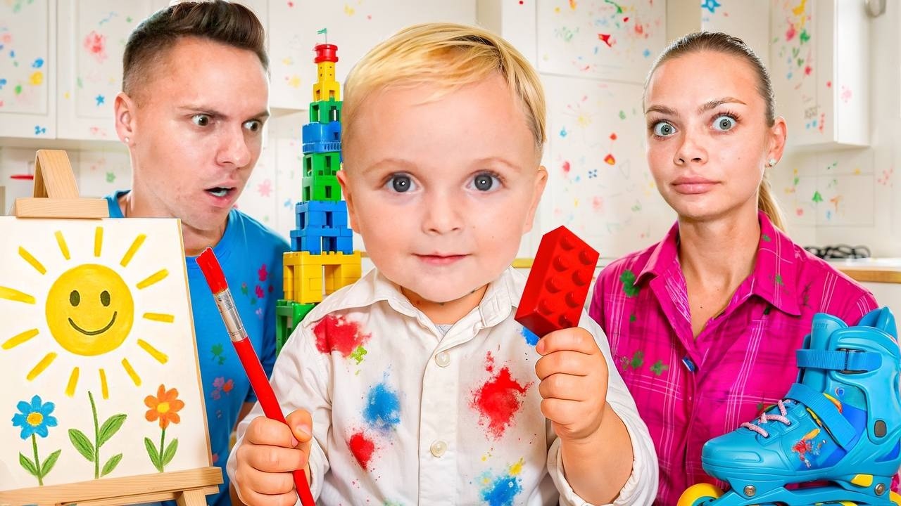 УЧИМ ТЕО 100 НОВЫМ НАВЫКАМ! Дима испортил челлендж х Аня Ищук