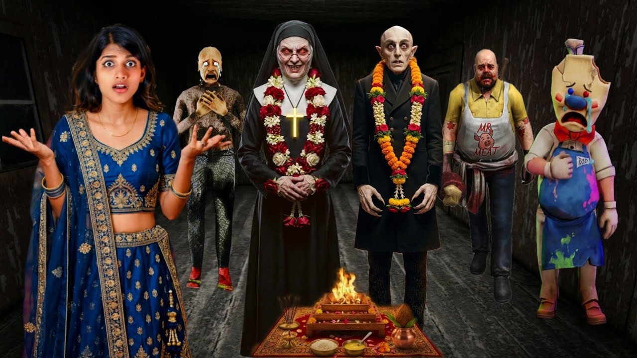 EVIL NUN & NOSFERATU KI SHAADI | GRANDPA, MR MEAT & ICE SCREAM MAN SAD