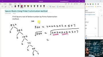 Square root of a Number using Prime Factorization method - Part 2