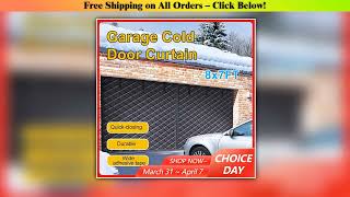 8x7FT(254x218cm) Garage Door Curtain Thickened Oxford Cloth Cold-Proof Warm Windproof Magnetic
