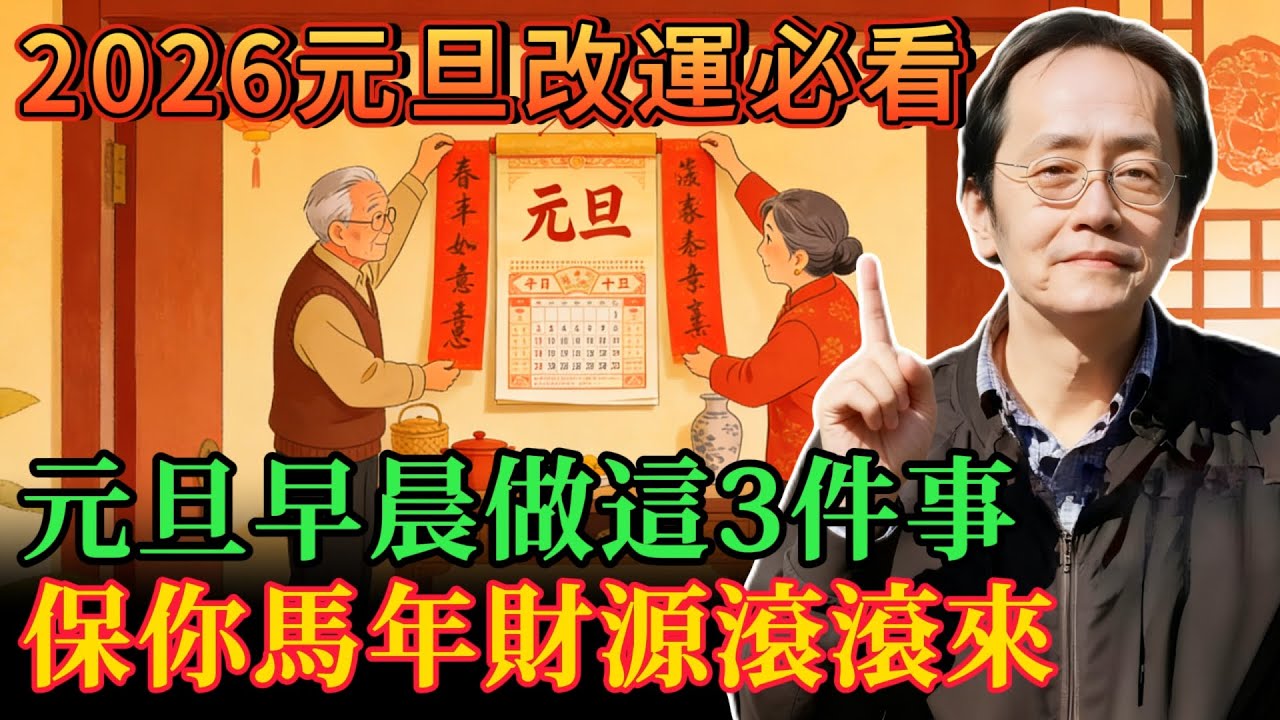 倪海廈生前警告：1月1號元旦必看，揭秘馬年住宅風水：元旦早晨做這3件事，保你2026年財源滾滾來！