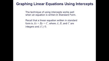 Graphing Linear Equations Using Intercepts Part 2