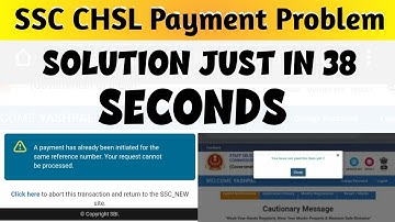 SSC CHSL Payment Problem Solution || SSC CHSL payment Failure ||